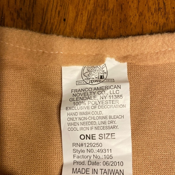 Franco American native American costume. One size fits most - Picture 9 of 12